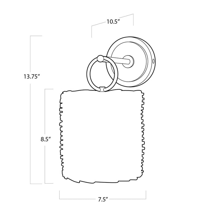 Regina Andrew 15-1102PN One Light Wall Sconce, Polished Nickel