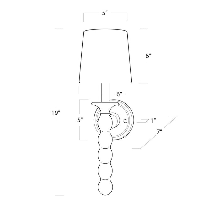 Regina Andrew 15-1117WT One Light Wall Sconce, White