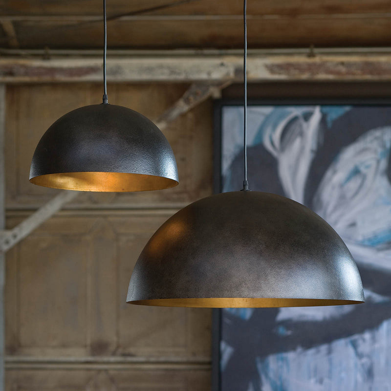 Regina Andrew 16-1090BLK One Light Pendant, Blackened Steel