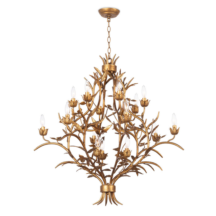 Regina Andrew 16-1194 15 Light Chandelier, Antique Gold Leaf