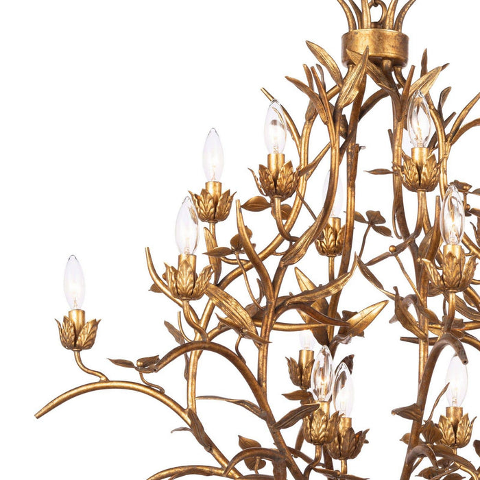 Regina Andrew 16-1194 15 Light Chandelier, Antique Gold Leaf