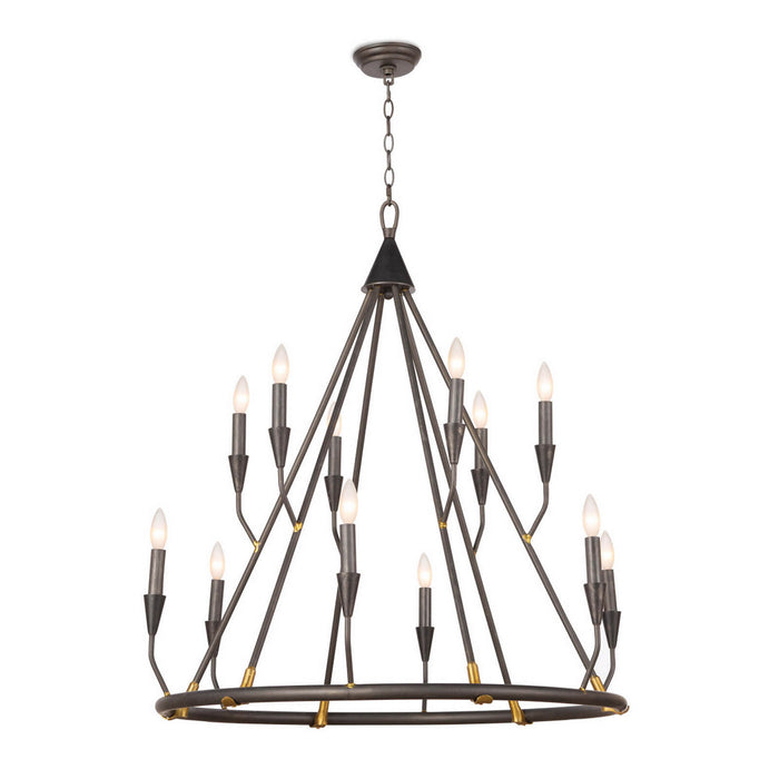 Regina Andrew 16-1212 12 Light Chandelier, Blackened Steel