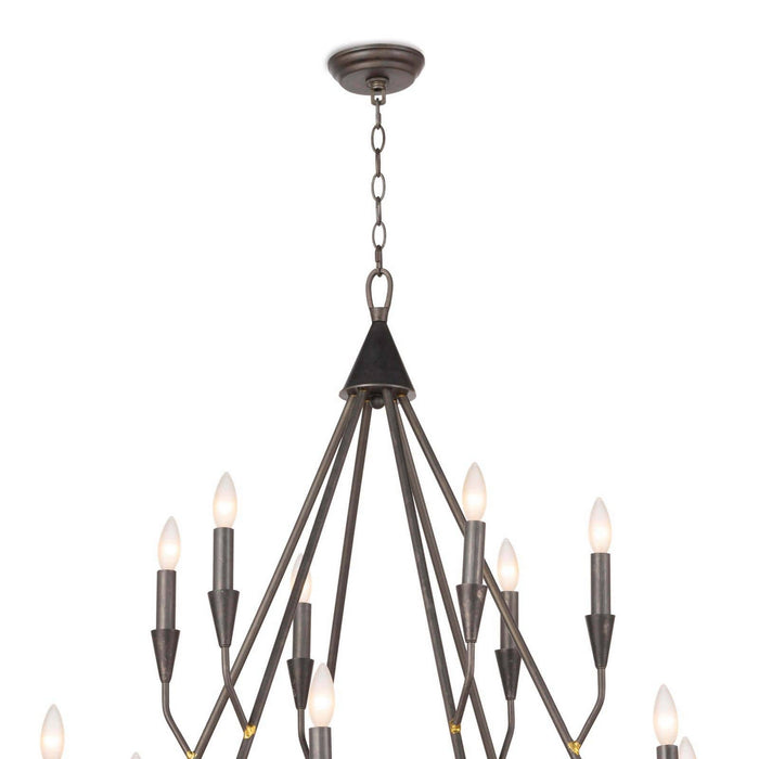 Regina Andrew 16-1212 12 Light Chandelier, Blackened Steel