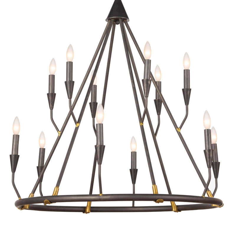 Regina Andrew 16-1212 12 Light Chandelier, Blackened Steel