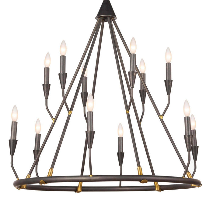 Regina Andrew 16-1212 12 Light Chandelier, Blackened Steel
