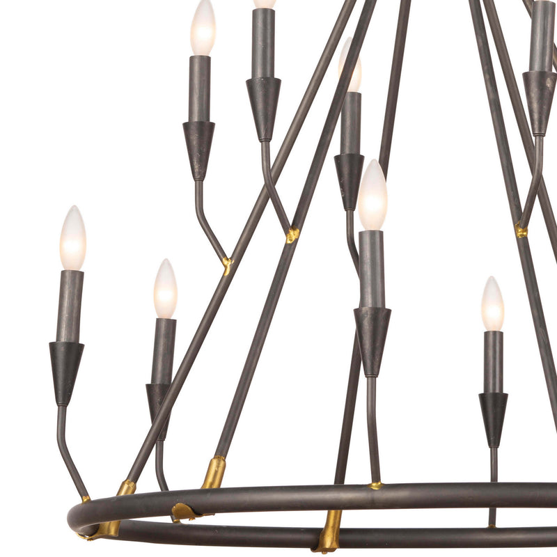Regina Andrew 16-1212 12 Light Chandelier, Blackened Steel