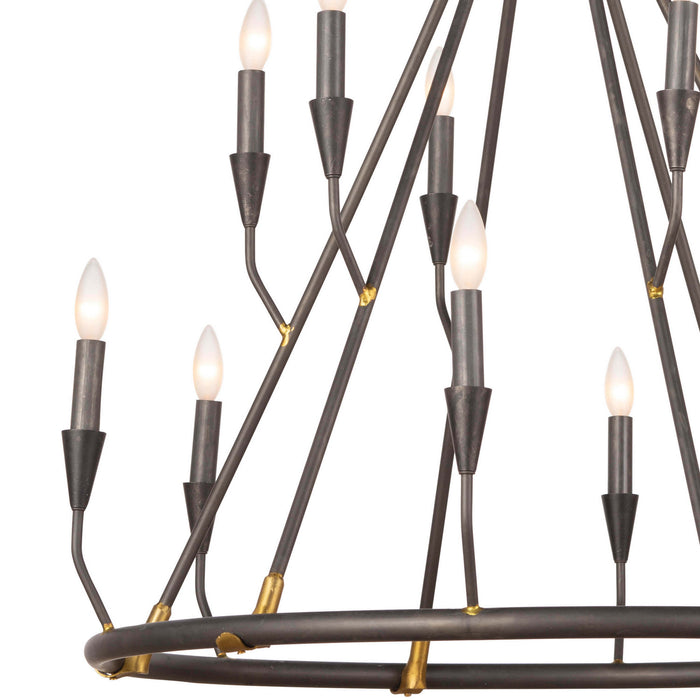 Regina Andrew 16-1212 12 Light Chandelier, Blackened Steel