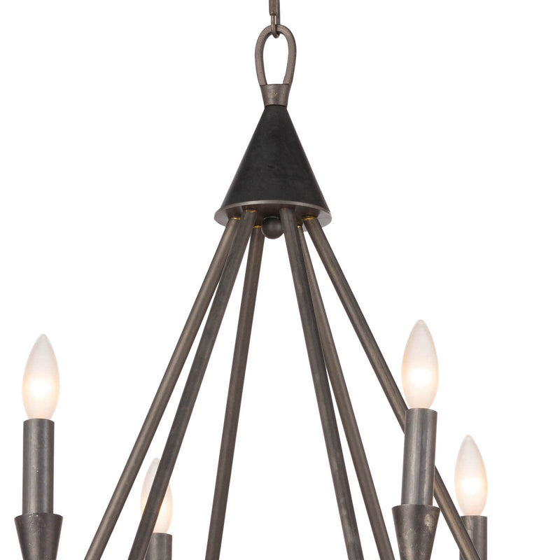 Regina Andrew 16-1212 12 Light Chandelier, Blackened Steel