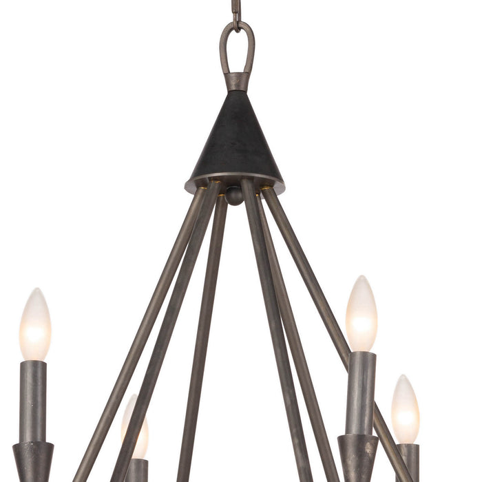 Regina Andrew 16-1212 12 Light Chandelier, Blackened Steel
