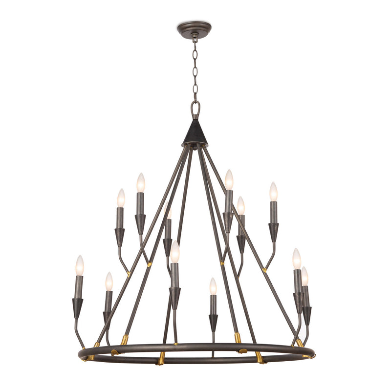 Regina Andrew 16-1212 12 Light Chandelier, Blackened Steel
