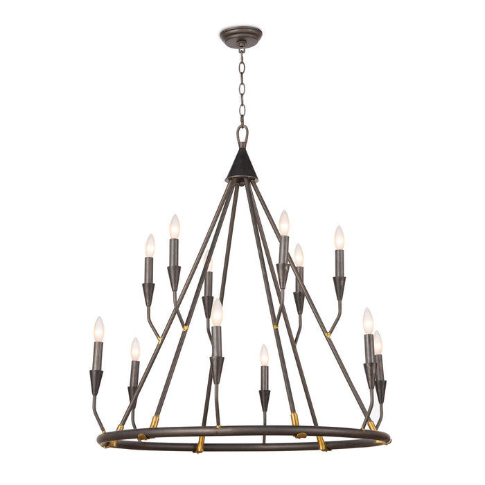 Regina Andrew 16-1212 12 Light Chandelier, Blackened Steel