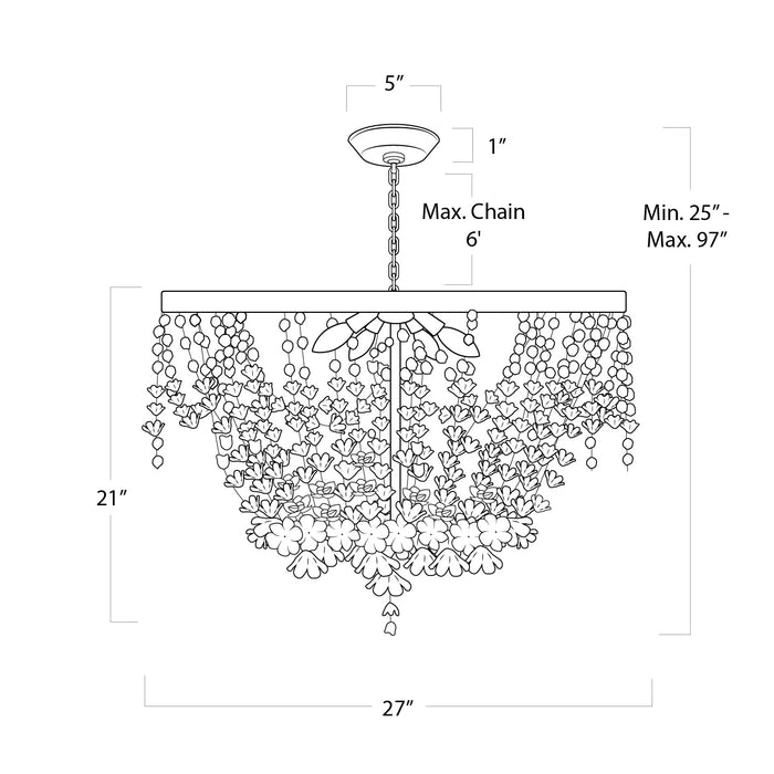 Regina Andrew 16-1233 Four Light Chandelier, White