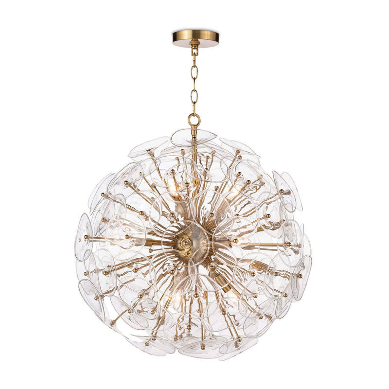 Regina Andrew 16-1243CLR Nine Light Chandelier, Natural Brass