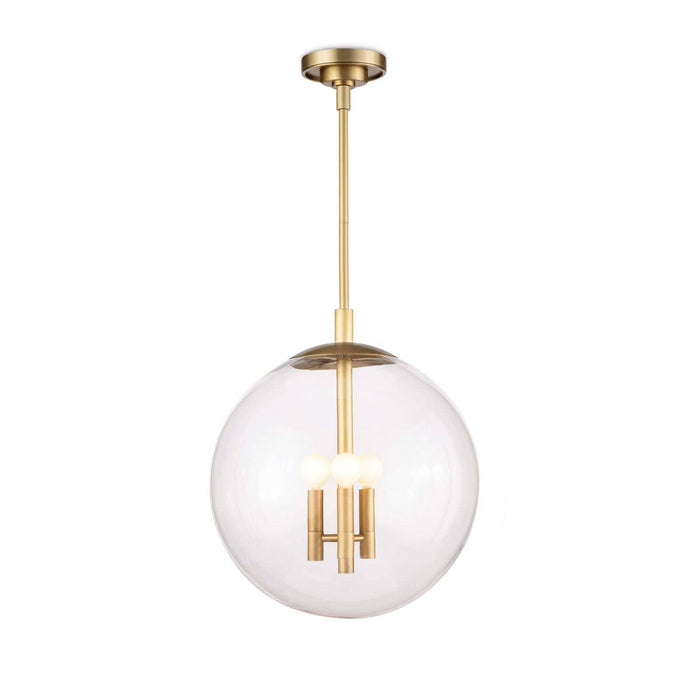 Regina Andrew 16-1246NB Three Light Pendant, Natural Brass