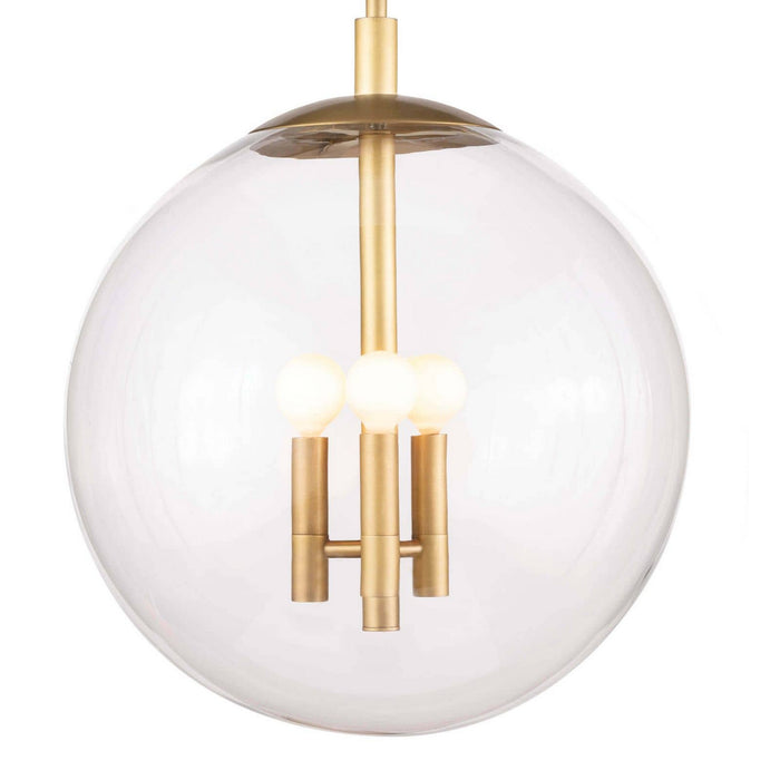 Regina Andrew 16-1246NB Three Light Pendant, Natural Brass