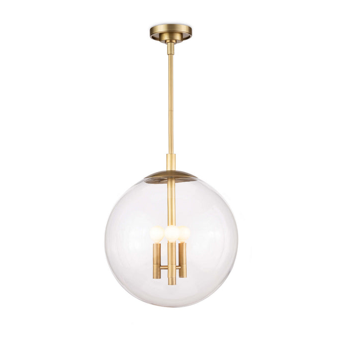 Regina Andrew 16-1246NB Three Light Pendant, Natural Brass