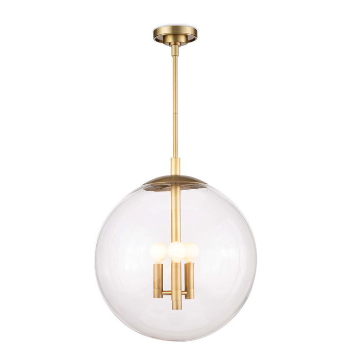 Regina Andrew 16-1247NB Three Light Pendant, Natural Brass