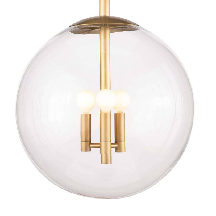 Regina Andrew 16-1247NB Three Light Pendant, Natural Brass