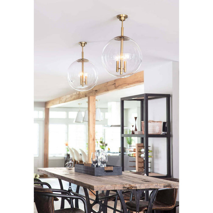 Regina Andrew 16-1247NB Three Light Pendant, Natural Brass