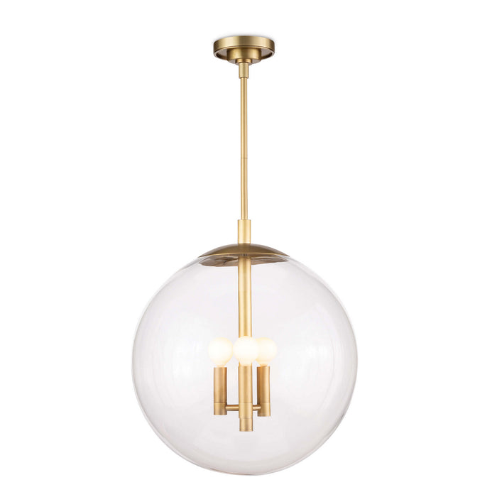 Regina Andrew 16-1247NB Three Light Pendant, Natural Brass