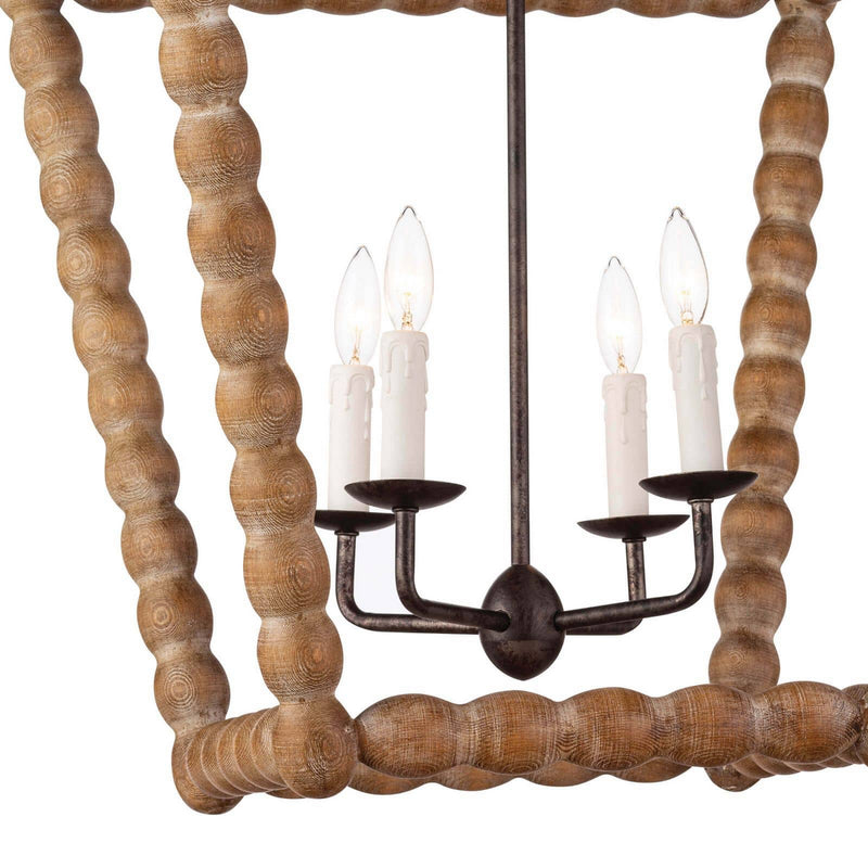Regina Andrew 16-1254NAT Four Light Chandelier, Natural