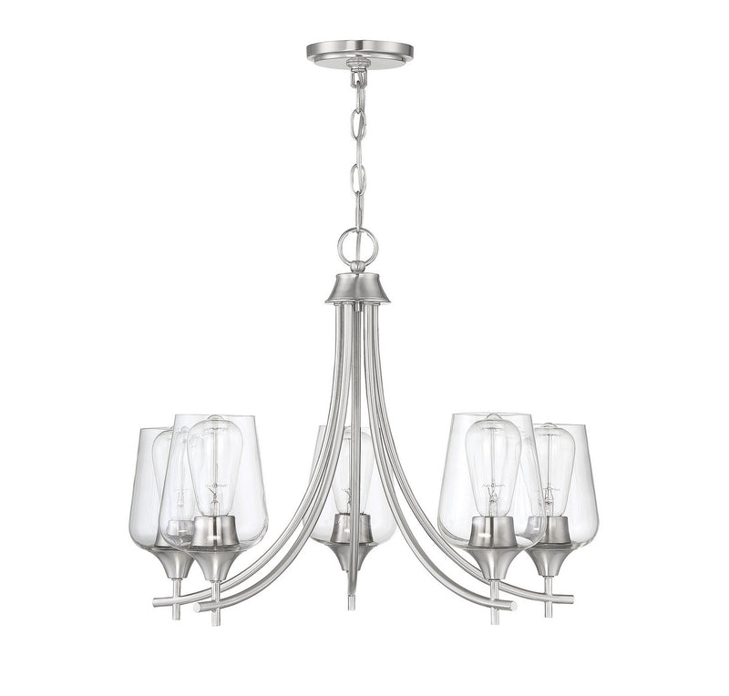 Savoy House 1-4032-5-SN Five Light Chandelier, Satin Nickel