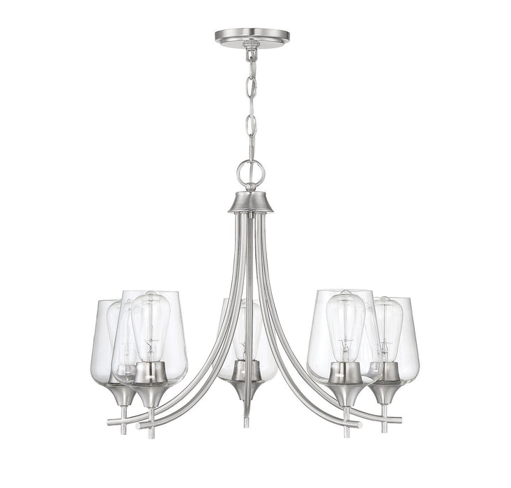 Savoy House 1-4032-5-SN Five Light Chandelier, Satin Nickel
