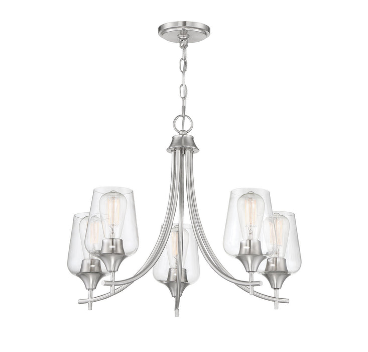 Savoy House 1-4032-5-SN Five Light Chandelier, Satin Nickel