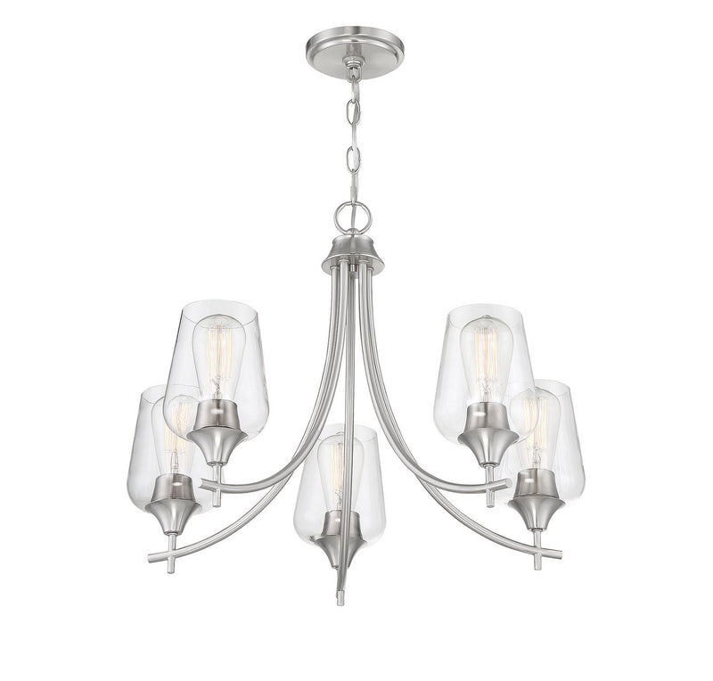 Savoy House 1-4032-5-SN Five Light Chandelier, Satin Nickel