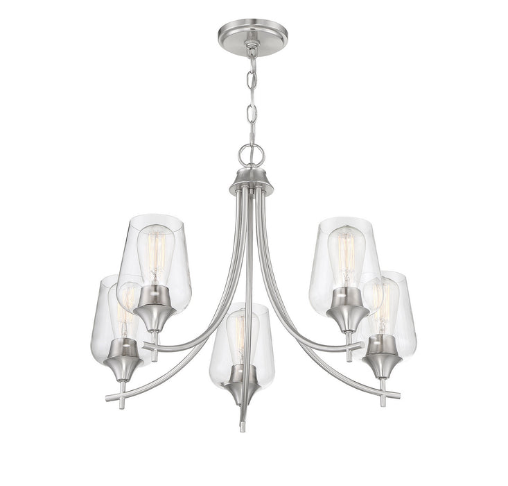 Savoy House 1-4032-5-SN Five Light Chandelier, Satin Nickel