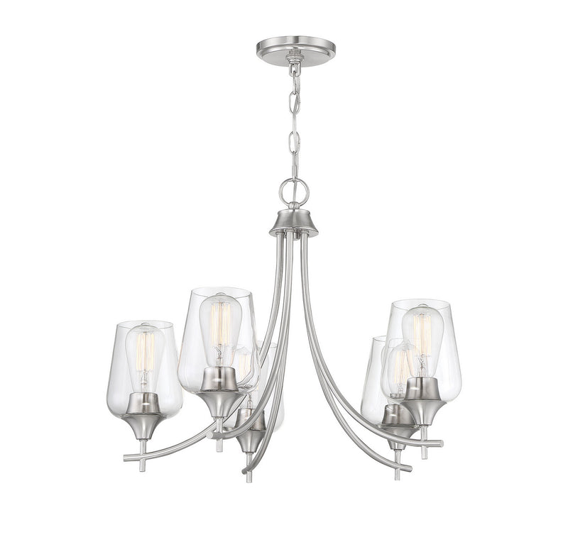 Savoy House 1-4032-5-SN Five Light Chandelier, Satin Nickel