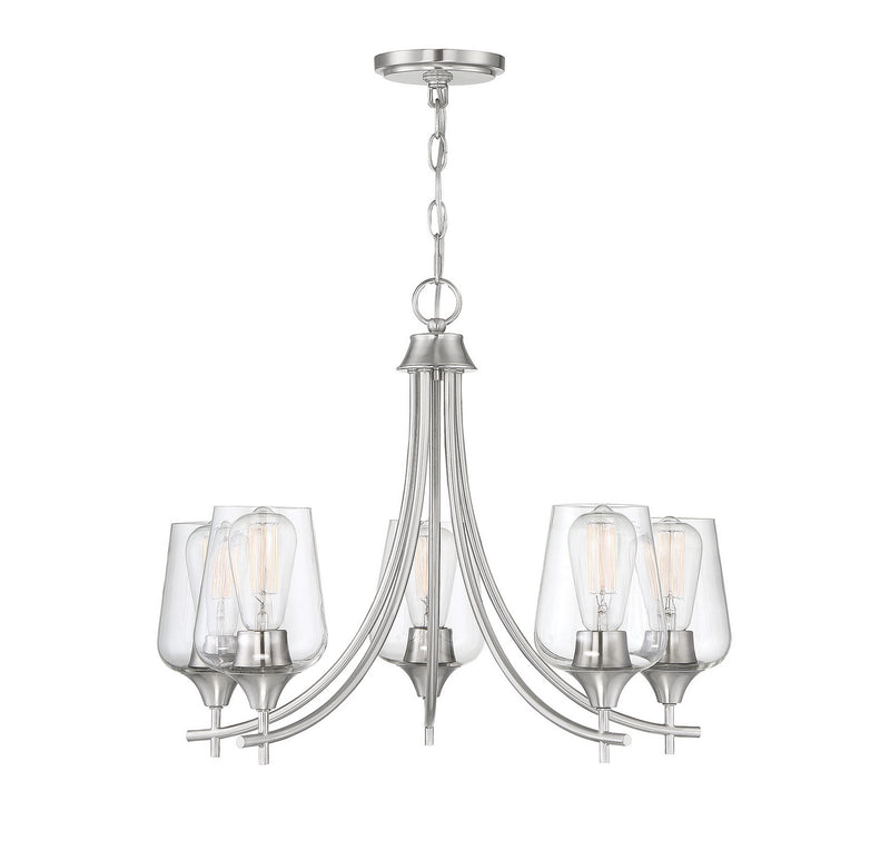 Savoy House 1-4032-5-SN Five Light Chandelier, Satin Nickel