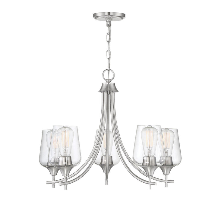 Savoy House 1-4032-5-SN Five Light Chandelier, Satin Nickel