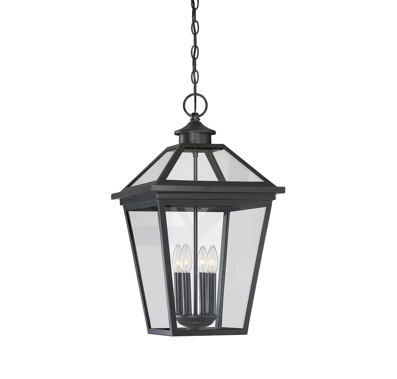 Savoy House 5-148-BK Four Light Outdoor Hanging Lantern, Black
