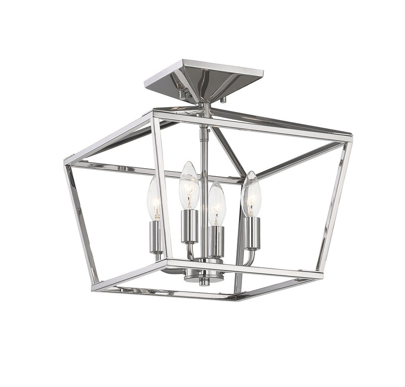 Savoy House 6-328-4-109 Four Light Semi-Flush Mount, Polished Nickel