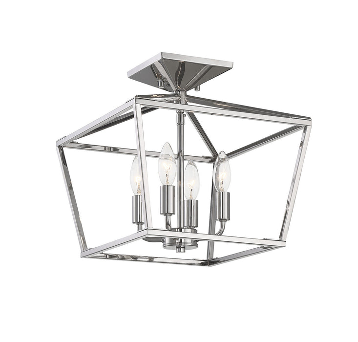 Savoy House 6-328-4-109 Four Light Semi-Flush Mount, Polished Nickel