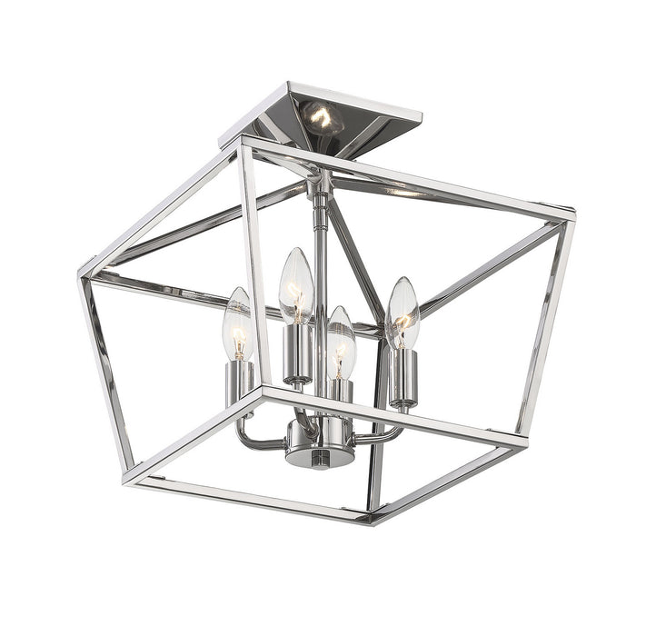 Savoy House 6-328-4-109 Four Light Semi-Flush Mount, Polished Nickel