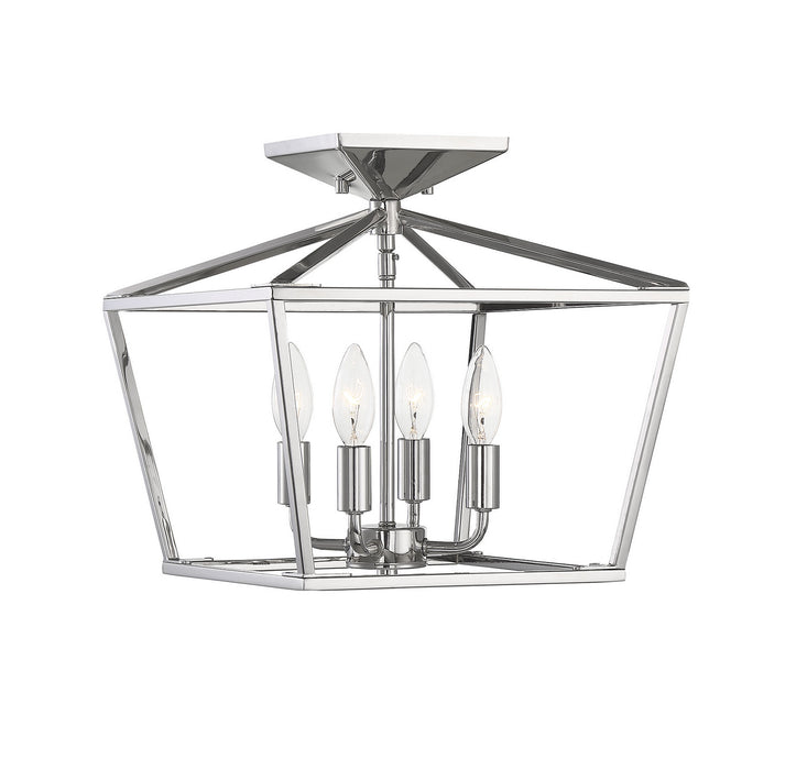 Savoy House 6-328-4-109 Four Light Semi-Flush Mount, Polished Nickel
