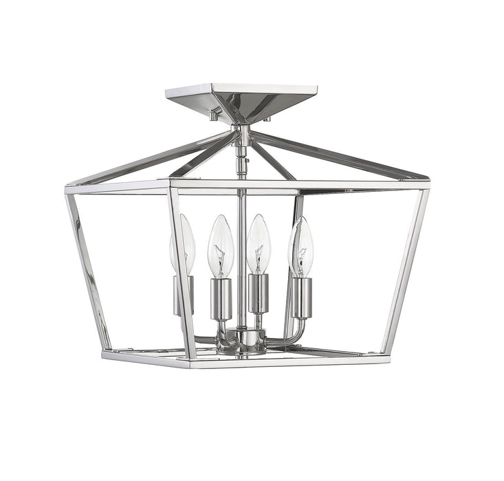 Savoy House 6-328-4-109 Four Light Semi-Flush Mount, Polished Nickel