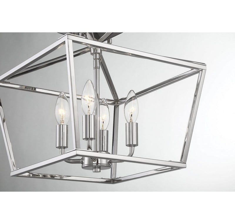 Savoy House 6-328-4-109 Four Light Semi-Flush Mount, Polished Nickel