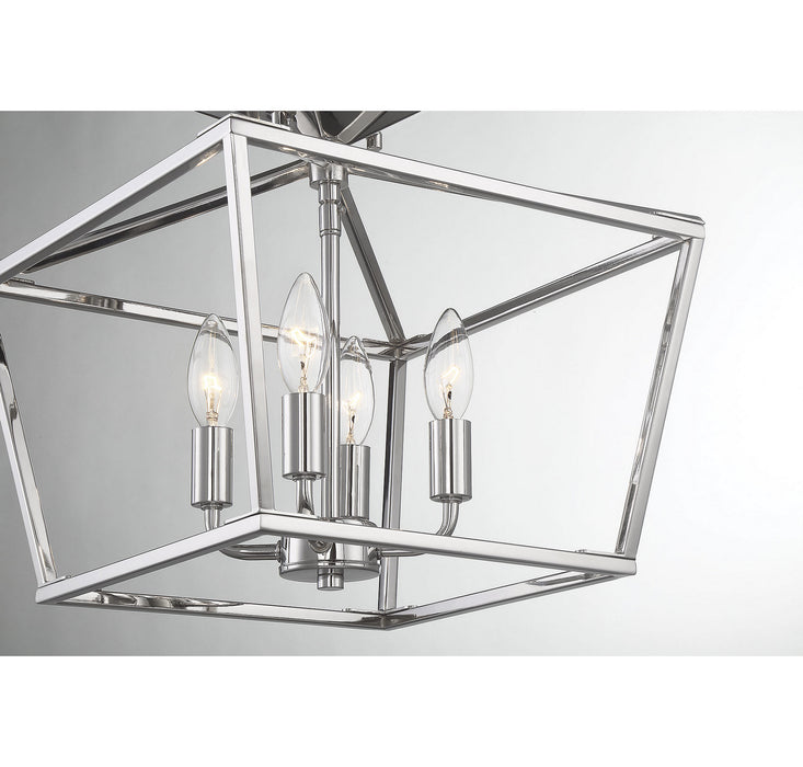 Savoy House 6-328-4-109 Four Light Semi-Flush Mount, Polished Nickel