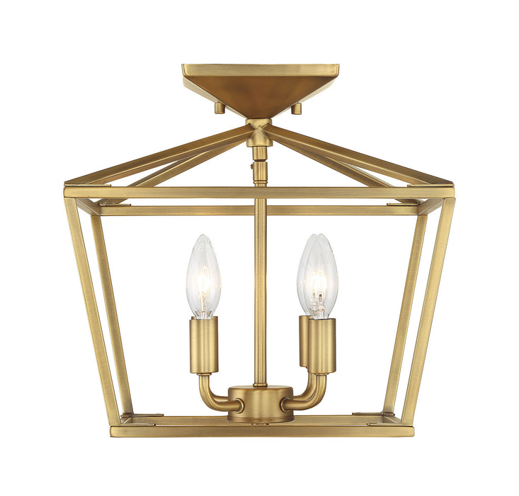 Savoy House 6-328-4-322 Four Light Semi-Flush Mount, Warm Brass