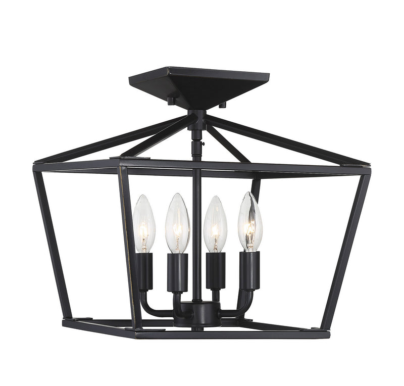 Savoy House 6-328-4-44 Four Light Semi-Flush Mount, Classic Bronze