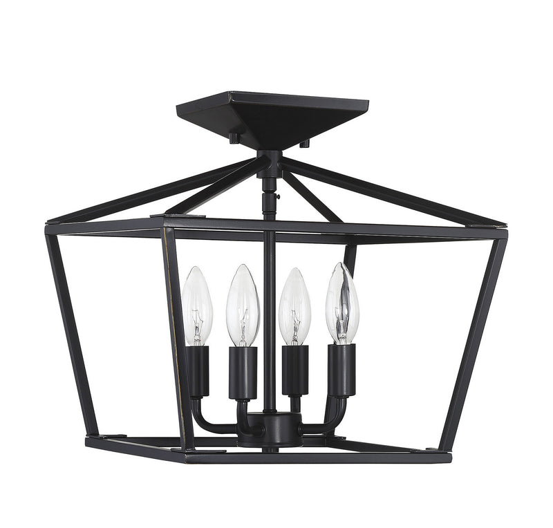 Savoy House 6-328-4-44 Four Light Semi-Flush Mount, Classic Bronze
