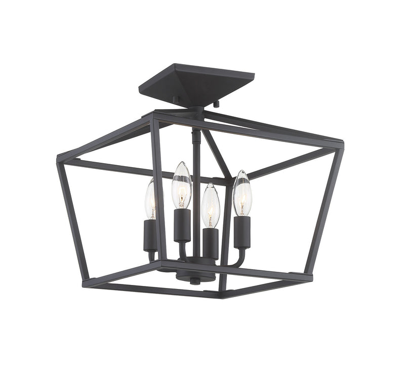 Savoy House 6-328-4-89 Four Light Semi-Flush Mount, Matte Black