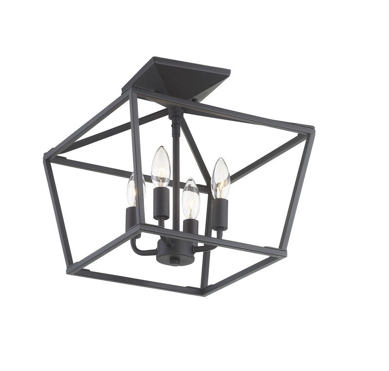 Savoy House 6-328-4-89 Four Light Semi-Flush Mount, Matte Black