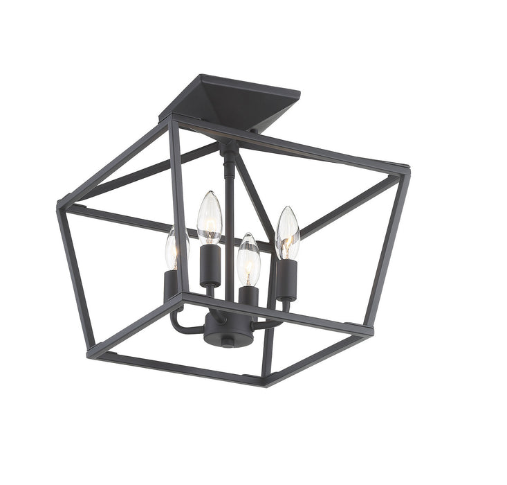 Savoy House 6-328-4-89 Four Light Semi-Flush Mount, Matte Black