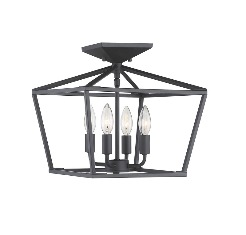 Savoy House 6-328-4-89 Four Light Semi-Flush Mount, Matte Black