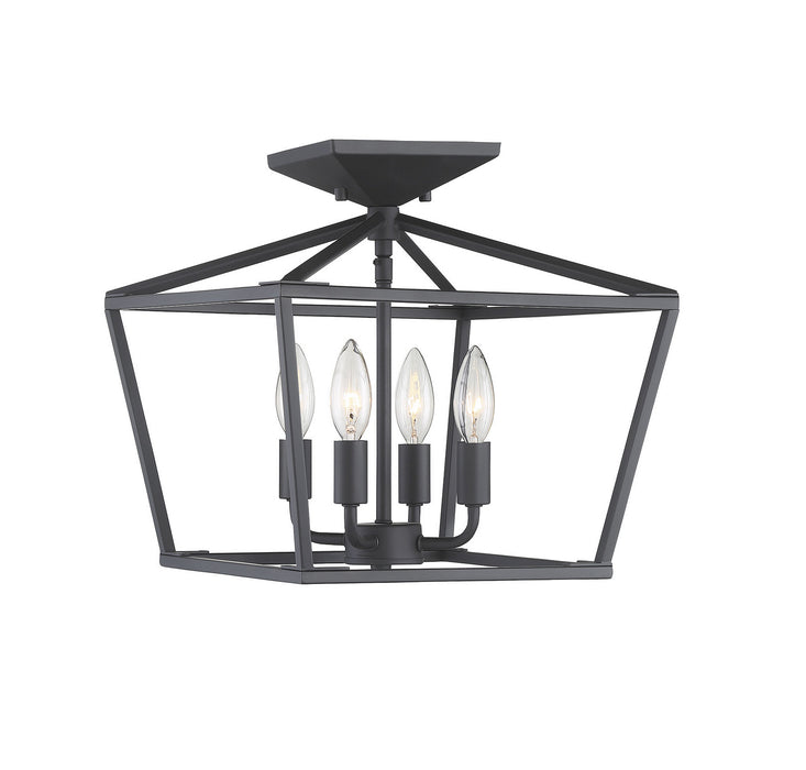 Savoy House 6-328-4-89 Four Light Semi-Flush Mount, Matte Black