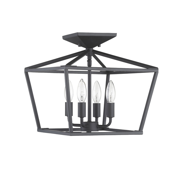 Savoy House 6-328-4-89 Four Light Semi-Flush Mount, Matte Black